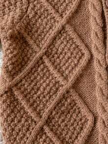 Baby Boy Preppy Solid Color Argyle Knit Cardigan Sweater, Suitable For School Daily Wear In Spring, Autumn And Winter - Brown - View 7