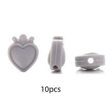 10顆鮮豔多彩矽膠皇冠珠，皇冠隔珠，DIY成品配件，穿孔散珠 - 彩色 - 查看 20