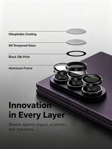 1-Pack [2026 New] 9H Tempered Glass Camera Lens Protector ForSamsung Galaxy Z Fold 8 Ultra/Z Fold 8/Z Fold 7/Z Fold 6, Black, Individual Lens Cover, Custom Installation Tool, Scratch-Resistant, HD Clear, Case Friendly, Easy Install - Black - View 5