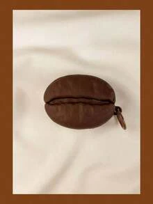 1 Cute 3D Coffee Bean Silicone Earphone Protective Case, For AirPods4/Pro/Pro 2/Pro 3, Shockproof Earphone Protective Case, With Keychain And Latte Charm - Coffee Brown - View 4