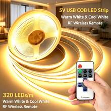 320LEDs/M High Density, RF Wireless Remote Control LED Strip Light, Warm White & White Dimmable LED Tape Light, Adjustable Brightness, Multiple Dynamic Modes For Cabinet, Bedroom & Home Decoration - Multicolor - View 3