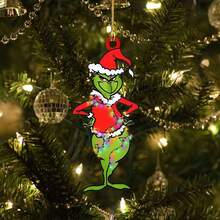The Grinch The 11pcs(1Set) /6/2PCS ‑Themed Acrylic Christmas Tree Hanging Ornaments, Assorted Funny Character & Creative Pattern Print, Perfect For Christmas Home Decor, And Ideal As Xmas Tree Decoration And Holiday Creative Small Gift. - Cookie Monster - View 4