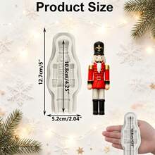Nutcracker Silicone Mold Christmas, Icing Resin Baking Mold For Cake Decor, DIY Candy Chocolate Cookie Sugar Art Tool, Non-Stick Mold For Candle & Clay Making, Reusable Holiday Baking Supply - Beige - View 15