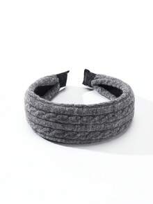 1PC Women's Solid Color Autumn/Winter Knitted Cable Pattern Wide Headband, Versatile Hair Accessory For Daily Wear/Date/Commute - Multicolor - View 14