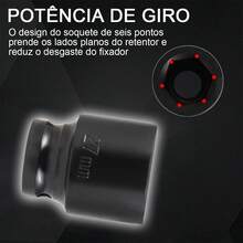 Conjunto de 20 peças de soquetes pneumáticos curtos de 1/2 polegada, soquetes sextavados e soquetes de impacto, de 8 mm a 32 mm, em aço liga cromo-molibdênio, com cantos arredondados e caixa de armazenamento. - A - Visão 4