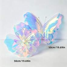 Rainbow Butterfly Decor Large Butterfly Party Decoration Glitter Butterfly Suitable For Party Women Birthday Party Wedding Decoration - Multicolor - View 10