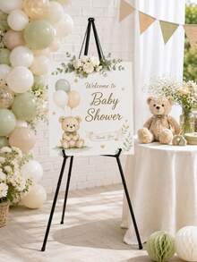 1pc 66 Inch Foldable Easel Stand, Baby Shower Party Sign Easel Stand - Portable Display Stand - Holds Up To 5lbs, Suitable For Baby Shower Party Banners - Multicolor - View 1