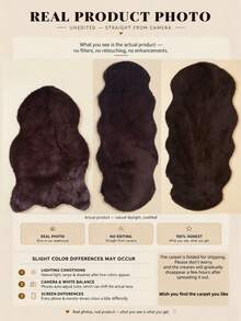 1pc Brown Soft Faux Rabbit Fur Asymmetrical Rug, 1-5cm Cutting Error, Novel Wave Design Bedside Carpet, Suitable For Christmas, Thanksgiving And New Year Decoration, Soft And Skin-Friendly, Living Room, Bedroom, Bathroom Home Decor Rug, Bedroom Carpet, Decorative Carpet, Small Rug, Carpet, Home Decor, Living Room Carpet - Coffee Brown - View 9