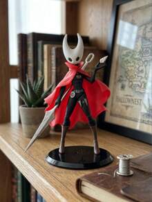 1Pc Hollow Knight Silksong Collectible PVC Figure Statue Red Cape Dynamic Pose Game Character Model Ornament Exquisite Detailed Desktop Display Decor Collectible Toy Ideal Birthday Fan Gift For Gamer Anime Enthusiasts Shelf Tabletop Decoration - Multicolor - View 5