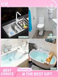 5 Packs Silicone Tub Stopper & Hair Catcher,Bathtub Drain Stopper, Easy Install Shower Drain Cover For Bathroom And Kitchen - Multicolor - View 5