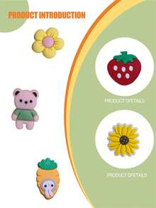 12PCS Fun Cute Cartoon Series Shoe Charms, Playful Cartoon Element Design, Replaceable Shoe Decor Parts, Great Choice For Small Gifts - Multicolor - View 5