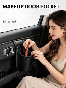 1pc Car Multi-Function Storage Pocket, Car Door Side Cup Holder, Car Seat Organizer Bag, Car Interior Phone Holder, Bluetooth Earphone Data Cable Lipstick Cosmetic Storage Bag, Car Side Storage Mini Trash Can, Car Storage Essential - Multicolor - View 10