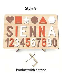 Personalized Wooden Name Puzzle, Handmade Pattern Name & Number Puzzle, Colorful Smooth Cut Blocks, Natural Solid Wood Rectangular Puzzle Board, Customized Personalized Name Engraved Design, Christmas Gift For Teens, First Birthday Gift. Suitable For Home Game Room Indoor Games, Suitable For Boys, Girls, Teens Sensory Learning Tools. - Multicolor - View 12