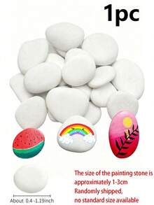 20 Medium Smooth White Painting Stones - Flat And Hand-Selected, Suitable For Crafts, Art, Decoration - ...No Chemical Ingredients, Smooth Surface, Even Effect, Suitable For Beginners And Craft Projects, Craft Supplies, Art Projects, Decorative Stones - Multicolor - View 7