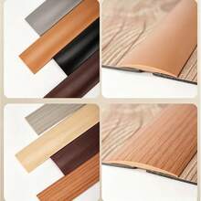 1m/1pc Self-Adhesive Wood Grain Floor Trim Strip, Edge Sealing Strip, Floor Joint Strip, Wood Grain PVC Threshold Trim, Peel And Stick, PVC Wear-Resistant Soft Plastic Door Bottom Anti-Collision Rubber Strip - Multicolor - View 5