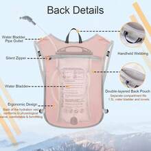 Running Vest Backpack With 500ML Soft Flask And 2L Hydration Bladder Women & Men, Hydration Vest, Lightweight Comfortable Running Backpack For Trail Running Cycling Hiking Marathons - Rusty Rose - View 5