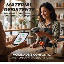 Leitor de Código de Barras padrão sem Fio 1D, 2D, Bluetooth USB leitura rapida 5v windows MacOS Linux unix android - Preto - Visão 4
