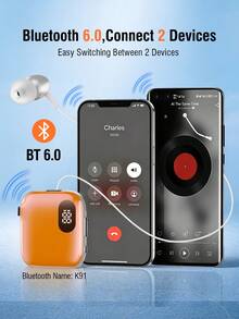 REMAX Earbud tunggal Bluetooth 6.0 teleskopik yang dapat dijepit, panjang earbud dapat diperpanjang 32cm dengan sekali klik, mikrofon ganda ENC untuk panggilan jernih, pengingat getar, waktu bicara hingga 90 jam, koneksi dua perangkat, indikator baterai LED, pengisian daya cepat USB-C. - View 9
