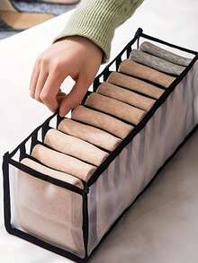 1pc Foldable Fabric Underwear Storage Box, 11-Compartment Multi-Function Organizer, Suitable For Socks, Bras And Clothing, Fit For Wardrobe, Closet, Shelf And Home Storage - Multiple Styles and Colors - View 2