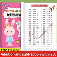 1pc 64-Page Addition And Subtraction Practice Book, 10-100 Mental Math Workbook For Kids, Kindergarten Early Education Home Learning Supplies, Halloween Decor, Christmas Gift, Random Style - Multicolor - View 7