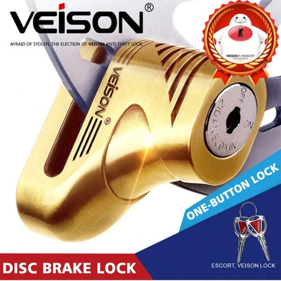 1 Motorcycle Lock Motorcycle Bicycle Electric Bike Disc Brake Lock Anti-Theft Disc Brake Lock Outdoor Riding Accessories Essential Riding Accessories Rider Gift - Multicolor - View 1