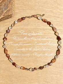 Natural Fire Crystal Necklace - Jewelry With Courage And Crystal Healing Properties For Women; Simple And Elegant Birthday Gift - Fire Quartz - View 1