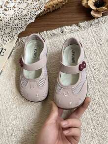 Girls' Mesh Princess Shoes Cartoon Hook And Loop Soft Sole Shoes - Pink - View 4
