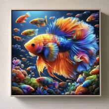 1pc Large Size Frameless Round Diamond Painting Kit, 5D Square Diamond Painting Full Artificial Rhinestone Mosaic Art Kit, Suitable For Beginners, Handmade DIY Diamond Painting Gem Art Home Wall Decor - round diamond - View 8