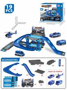 Parent-Child Interactive Children's Engineering Track Parking Lot Toy, Double-Layer 3D Sliding Track Assembly Game Set, Realistic Theme Scene, Multi-Track Sliding Combination, Curved Turns, Steep Slopes, Straight Tracks, Right-Angle Turns, Bringing Diverse Sliding Fun. The Set Includes Multiple Small Cars, Parents Can Accompany Children To Build Tracks And Simulate Games, Bringing Parents And Children Closer. - Multicolor - View 15