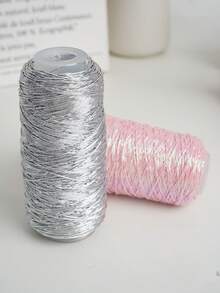 Shiny Metallic Crochet Thread – 50g Gold & Silver Twisted Steel Wire, Ideal For DIY Handbags, Summer Totes, Sun Hats, And Christmas/Halloween Decorations - 50g/1PC - View 7