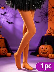 1pc Solid Color Fashion Kids Dance Tights, Girls Dance Practice Tights, Velvet Stockings, Suitable For All Seasons, Halloween, Multi-Color Options - Multicolor - View 27