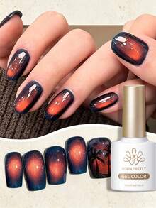 BORN PRETTY 10ml 玻璃貓磁吸凝膠指甲油 Blazing Sky，UV LED 浸泡式脫色 DIY 美甲，適合派對與日常美甲設計 - 藏蓝色 - 查看 1
