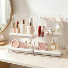 1/2 buah Rak Penyimpanan Kosmetik Modular yang Dapat Dilepas, Organizer Makeup Meja Multi-Lapisan Transparan, Rak yang Dapat Diatur untuk Lipstik, Perhiasan & Produk Perawatan Kulit, Penyimpanan Aksesori Kecantikan Hemat Ruang untuk Meja Rias - MultiWarna - View 3