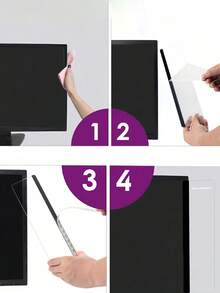 No Edge Computer Note Holder Reusable Monitor Memo Board For Men And Women Multifunction Screen Side Panel Back To School Fall Home Bedroom Dorm College Office Apartment Desk Living Room Office Desk Decor And Accessories Essentials - Multicolor - View 5