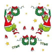 The Grinch 2pcs Large Christmas Window Decals The Cartoon PVC Static Cling Stickers Window Decoration Glass Stickers,Suitable For Neutral Style Room, Bedroom And Game Room Home Decor - Bear Height Chart - View 6