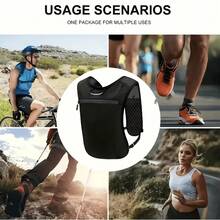 Running Vest Backpack With 2L Water Bladder, Lightweight Hydration Pack With 2L Water Bladder, Unisex Breathable Running Backpack, Suitable For Outdoor Sports, Marathon, Trail Running, Cycling, Hiking - Black - View 5
