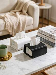 Nordic Minimalist Curved Tissue Box, 3 Colors Available, 3D Printed Textured Tissue Holder, Home Coffee Table Desk Tissue Storage Box, Versatile Soft Decor Home Essential - Multicolor - View 6