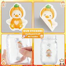 500pcs Orange Animal With Hat Graffiti Roll Stickers, 1 Inch Asymmetric Shape 8 Cartoon Patterns, DIY Decoration For Envelopes, Magazines, Phone Cases, Water Bottles, Computer Helmets, Scrapbooks, Holiday Party Gift Packaging, PVC Self-Adhesive Sealing Stickers - Orange Animal Stickers - View 3