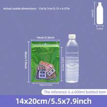 50/100/500pcs Resealable Gift Bags For Jewelry Storage, Mini Self-Sealing Colorful Aluminum Foil Polymer Film Sample Bags, Perfect For Party Food And Candy Storage - Green - View 13