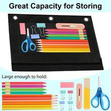 1pc Binder Pockets Binder Folders, Zipper Pouches, Pencil Pouch For 3 Ring Binder, Pencil Case Pouch With Clear Window For Class, School, Office, Mini Cosmetic Storage Bags, Portable Travel Pouch, School Supplies, Back To School - A - View 2