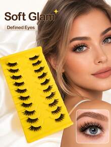 10 Pairs Half Lashes Soft And Naturally Curled And Slender, Enlarging The Eyes With Distinct Roots. The Eyelashes Are Light, Non Irritating, And Reusable, Suitable For Various Daily Occasions - View 9