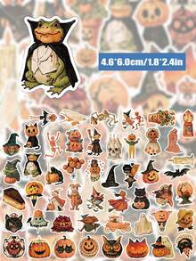 50pcs Retro Halloween Stickers For Guitar Suitcase Laptop Cases Scrapbooks Storage Boxes Decorative DIY Graffiti Stickers - A - View 2