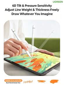 UGREEN LP935 Active Stylus, 6D Tilt And Pressure Sensitivity, Smart LED Battery Indicator, For IPad Drawing And Note-Taking - View 5