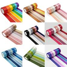 6 Rolls 25mm/10 Yards Full Color Holiday Party Decorative Satin Ribbon, Create Fresh Style + Rose Satin Shiny High Density Fabric, Suitable For Fresh Scene Decoration + Floral Arrangement + Handicraft + Gift Packaging Decoration - View 2