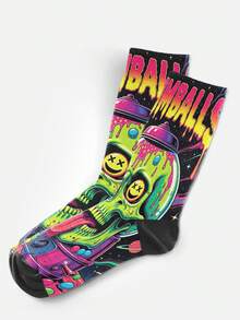 Cool 360° Printed Men's Socks - Streetwear Socks,Monster Sundae,Halloween,Candy Machine,Colorful,Funny Socks, Fit Daily, Holiday & Party Occasions - Multicolor - View 7