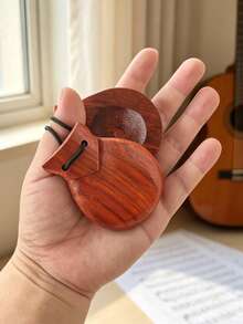 Spanish Wooden Flamenco Castanets, Traditional Flamenco Musical Instrument For Adults, With Hanging Rope, Suitable For Dance Performance And Music Education, Spanish Souvenir Gift, Wooden Percussion Instrument For Beginners, Comes With Exquisite Gift Bag - Multicolor - View 8