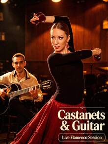 Spanish Wooden Flamenco Castanets, Traditional Flamenco Musical Instrument For Adults, With Hanging Rope, Suitable For Dance Performance And Music Education, Spanish Souvenir Gift, Wooden Percussion Instrument For Beginners, Comes With Exquisite Gift Bag - Multicolor - View 5