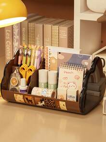 Large Capacity Makeup Organizer Panels Multi-Purpose Desk Organizer Basket Multi-Panel Remote Control Holder For Storing Remote Controls Cosmetics Stationery For Bedside Table Living Room Office Back To School Room Bathroom Decor Essential Accessories - Multicolor - View 8