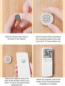 6/12pcs TV And Air Conditioner Remote Control Magnetic Wall Mount, No-Drill Damage-Free Strong Magnetic Sticker, Home Wall Storage Holder, Large Appliance Accessories - View 2