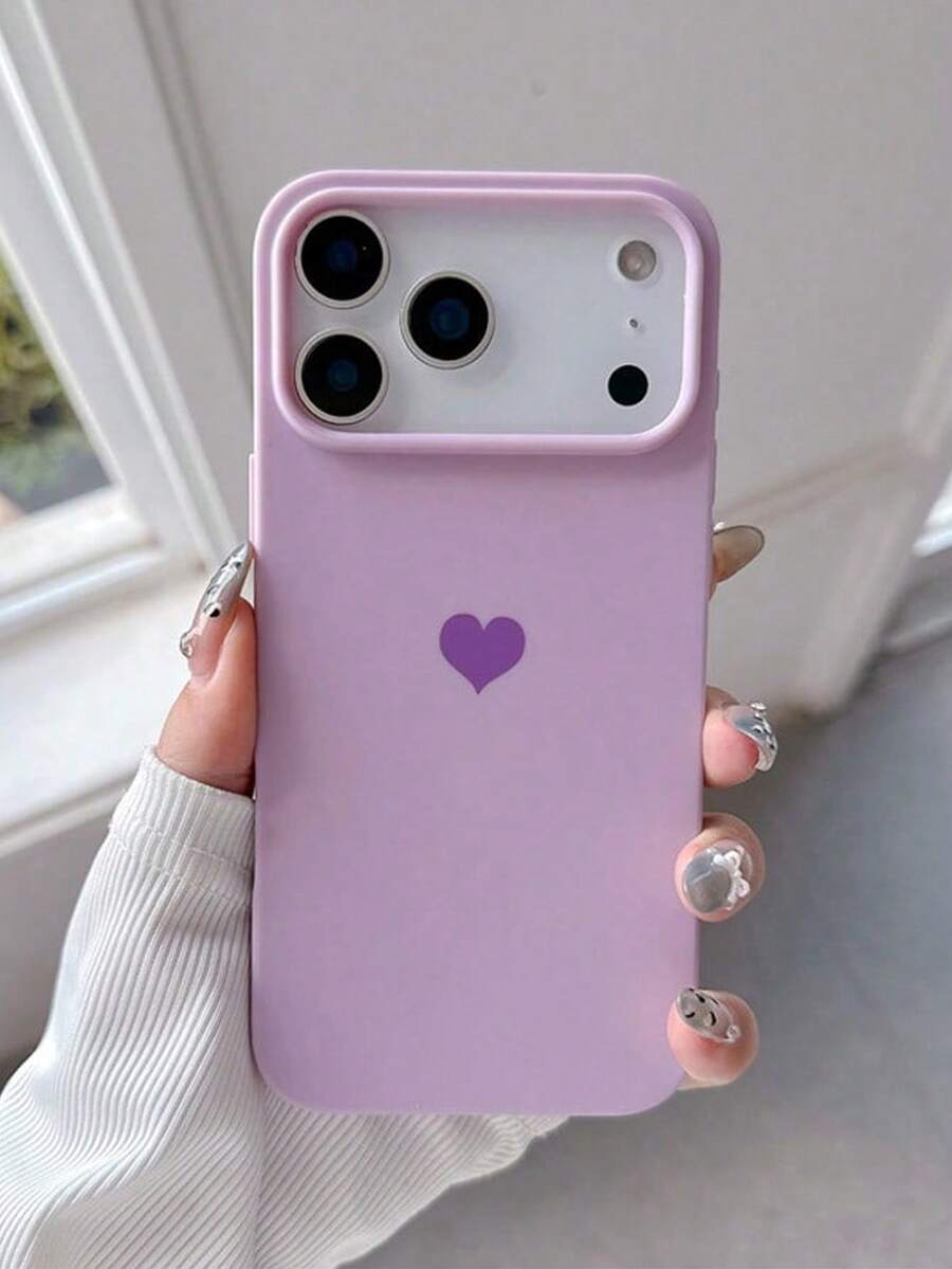 Dopamine Purple Heart Soft Shell Phone Case, Compatible With IPhone 18 Pro Max/18 Pro/18/17 Pro Max/17 Pro/17/16 Pro Max/16 Pro/16/16 Plus/15/15 Pro Max/15 Pro/15 Plus/11/12/13/14 Pro Max/11 Pro/11 Pro Max/12 Pro/12 Pro Max/13 Pro/13 Pro Max/14 Pro/14 Pro Max/14 Plus, Creative Design, Suitable For Men And Women - Purple Heart - View 1